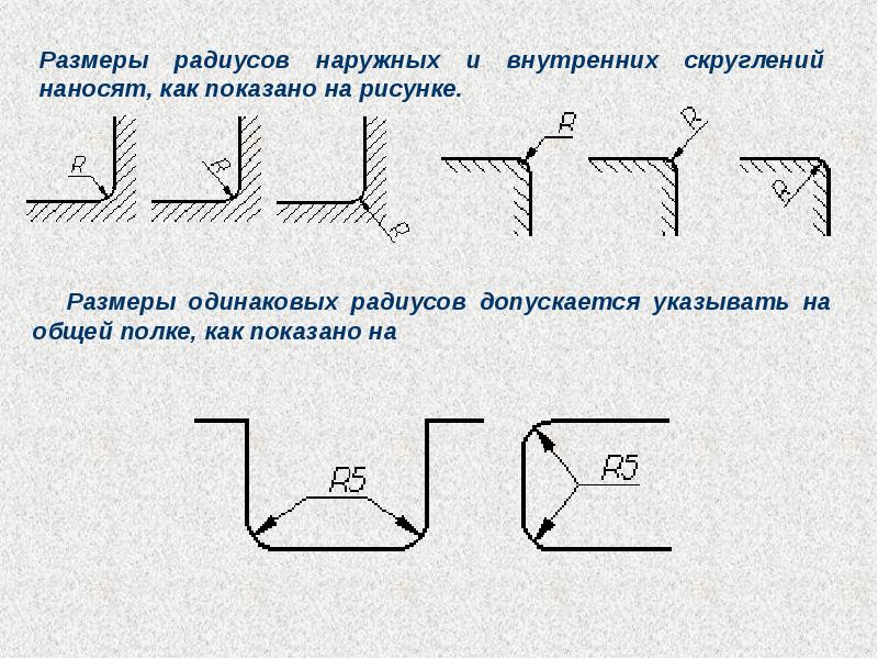 Как определить радиус скругления на чертеже