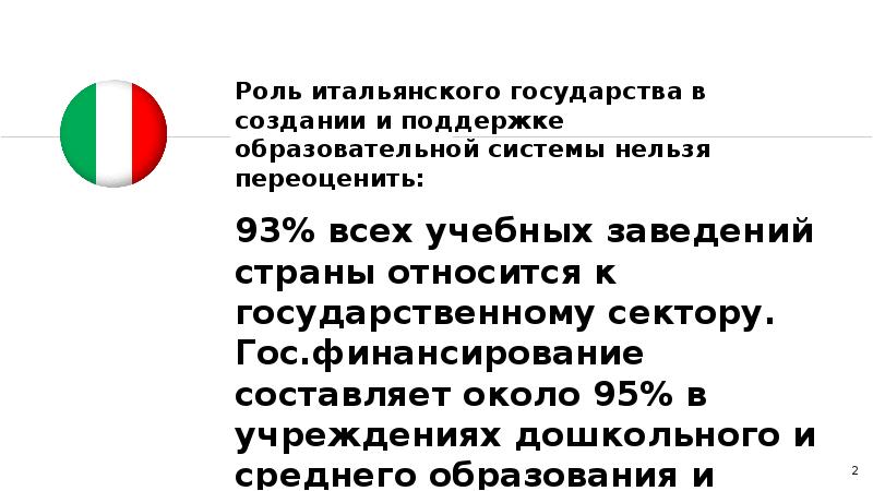 Дошкольное образование в италии презентация