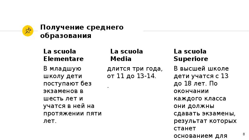 Образование в италии презентация