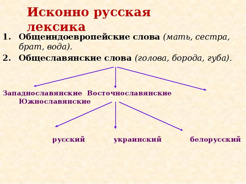 Схема лексики и фразеологии