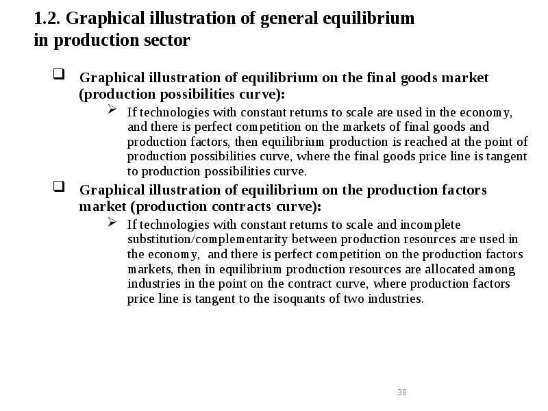 1.2. Graphical illustration of general equilibrium in production sector
Graphical 1.2. Graphical illustration of general equilibrium in production sector
Graphical