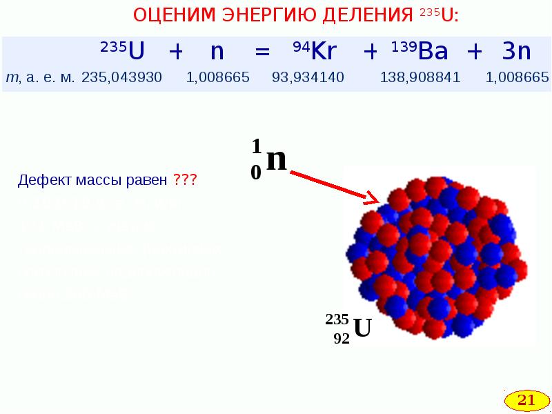 Энергия связи ядра атома лития