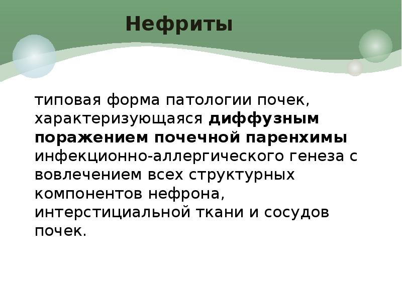 Патология почек. Преморбидная патология почек. Частная патология почек. Доклад по патологии.