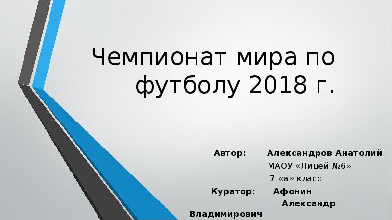 Чемпионат мира по футболу 2018 г.     