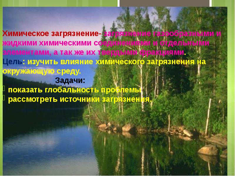 Химическое загрязнение окружающей среды презентация 11 класс