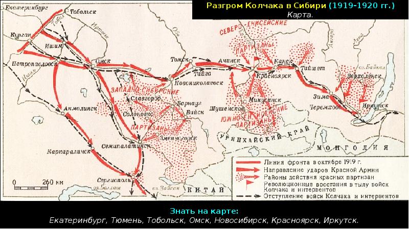 Гражданская война 1919 карта