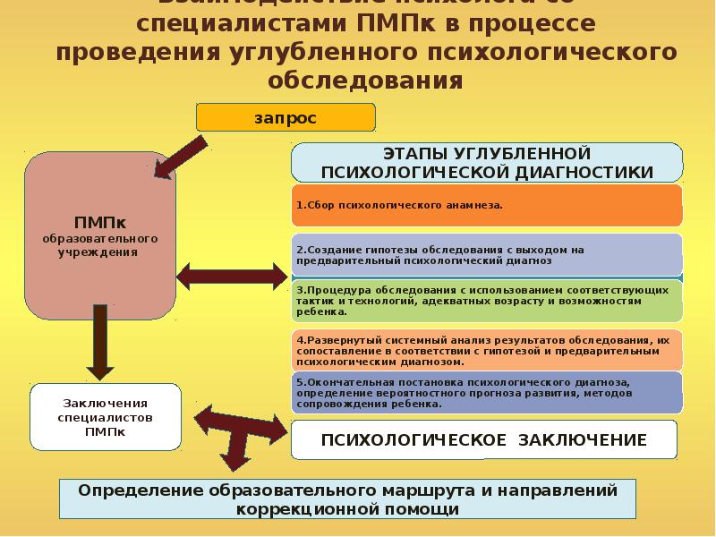 Схема психолого педагогического заключения