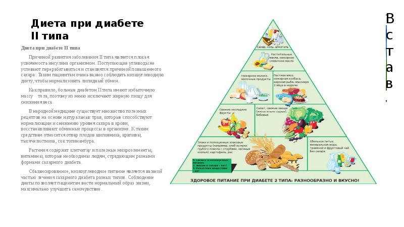 Типы диет. Виды диетотерапии. Диета для диабетиков 2 типа. Пищевая пирамида для диабетиков 2 типа.