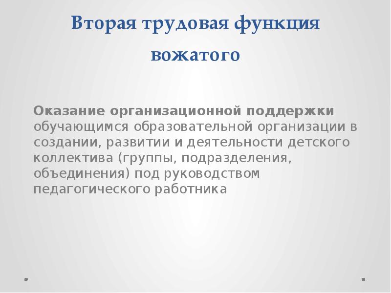Стандарт вожатых. Стандарт вожатых