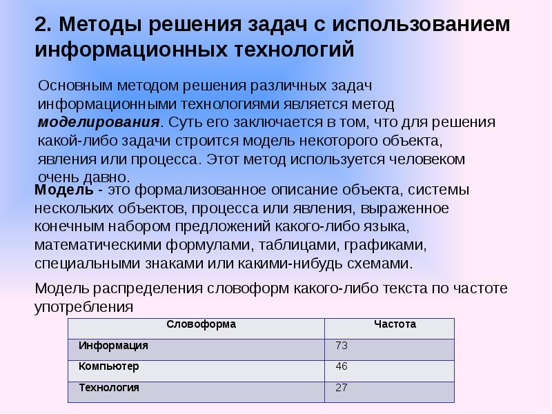 Режимы использования информационных технологий. Режимы использования информационных технологий