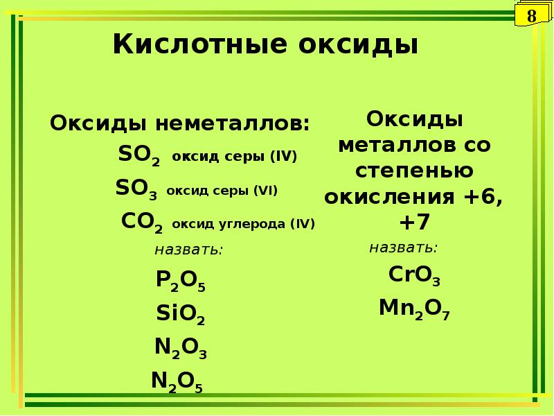 Назовите оксиды co