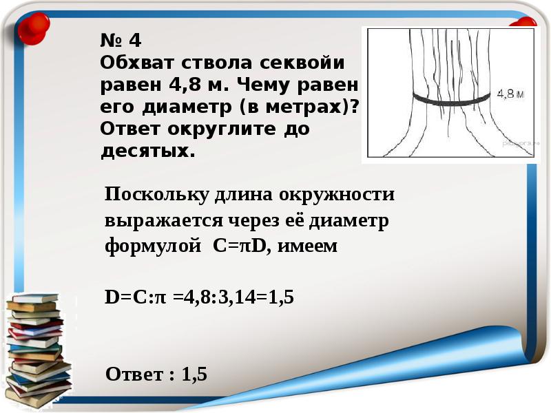 Чему равен 4 метра. Обхваттствола сейквои. Обхват ствола. Обхват секвойи равен 4.8 м чему равен его диаметр в метрах. Обхват ствола равен диаметр.