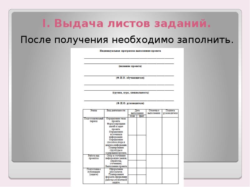 Задания по индивидуальному проекту. Лист с заданиями. Лист - задание в проекте. Лист индивидуального задания. Лист выдачи.