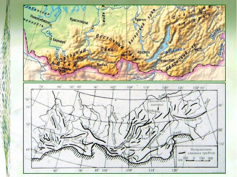 Географическая карта южной сибири