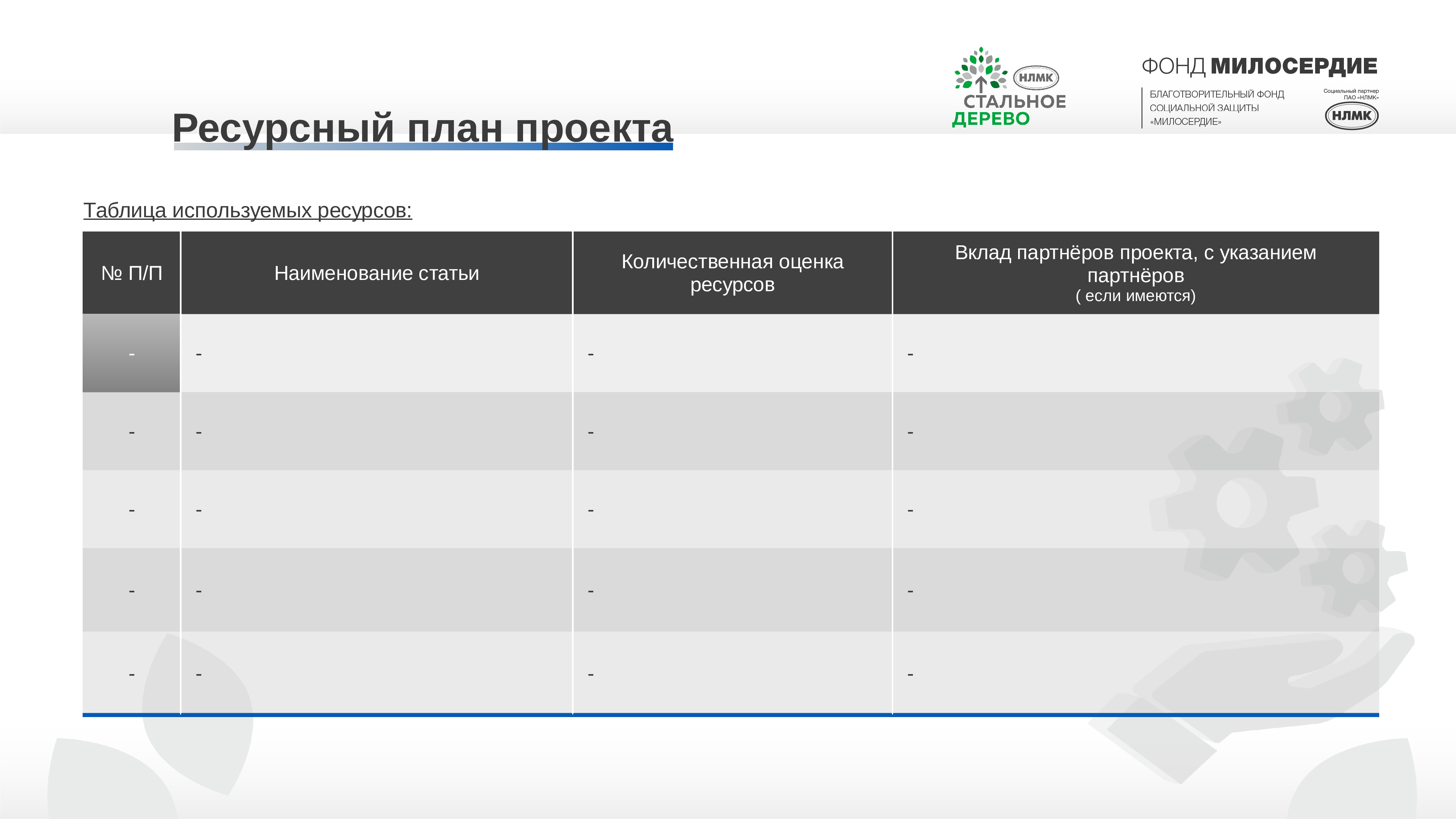 Ресурсный план предприятия