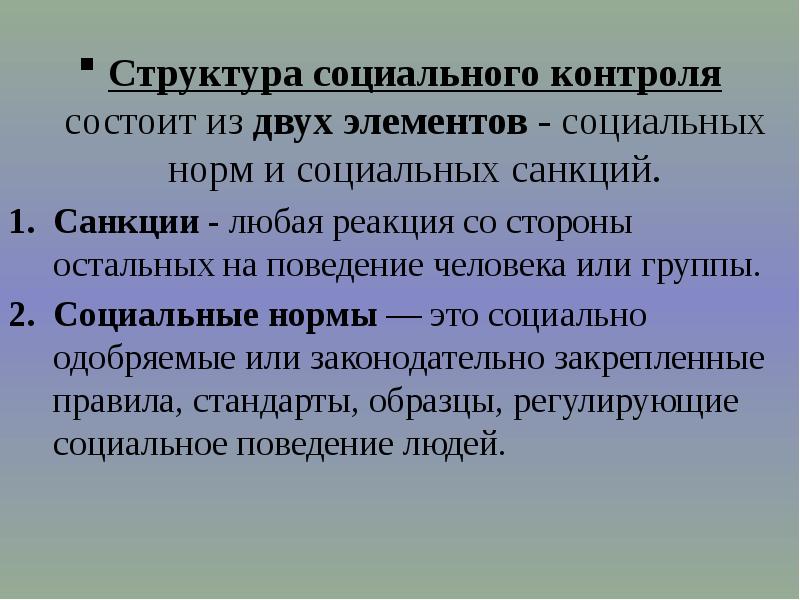 Социальный контроль 2 элемента. Структура социального контроля. Социальный контроль доклад. Социальный контроль состоит из двух элементов социальных. Социальный контроль презентация.