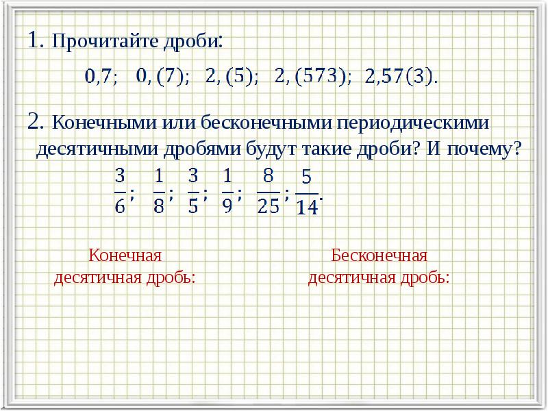 Периодичность десятичного разложения обыкновенной дроби 6 класс никольский презентация