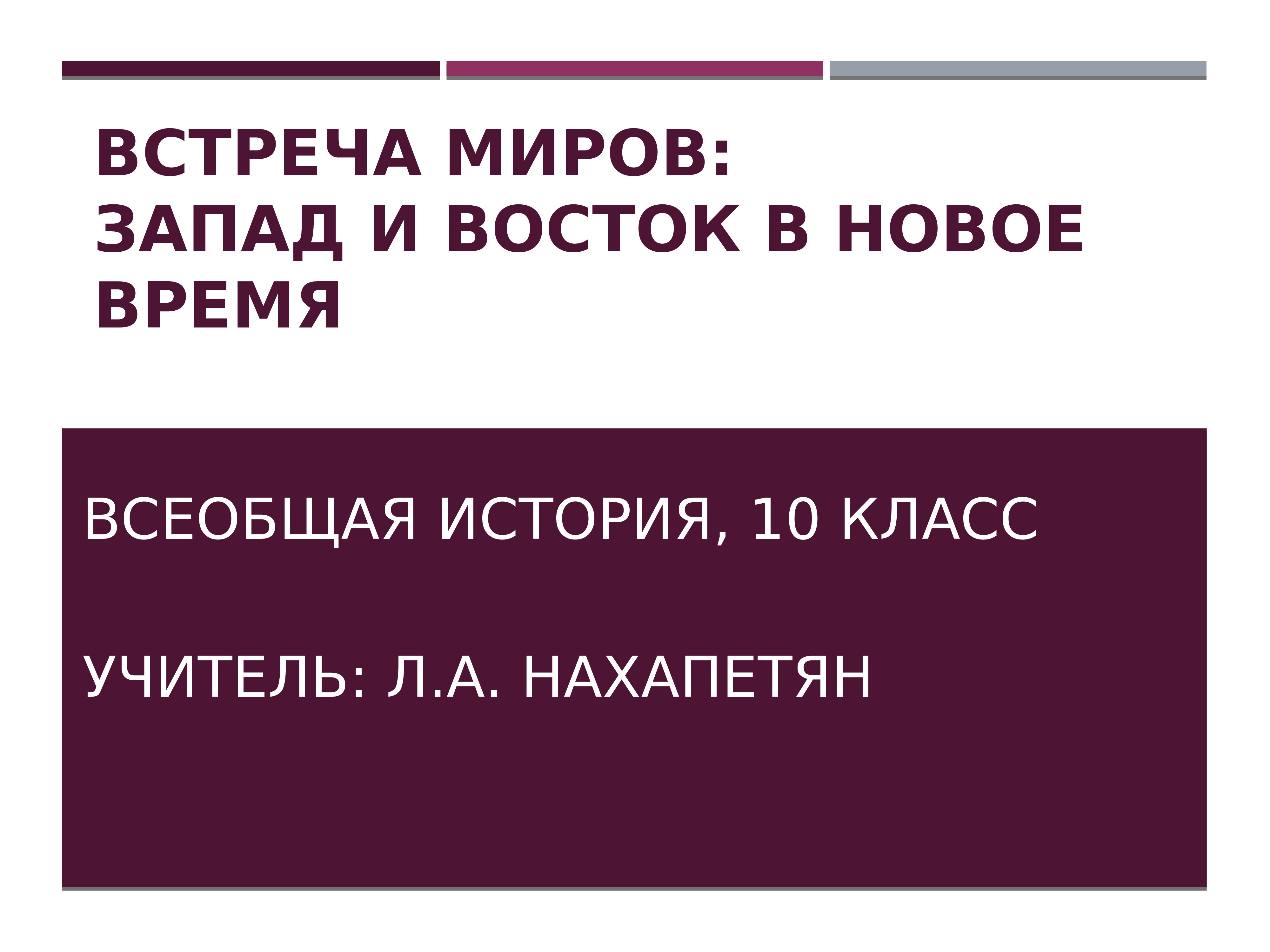 Встреча миров запад и восток в новое время 10 класс презентация