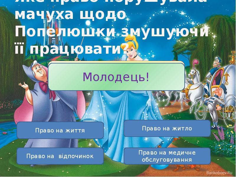 Яке право порушувала мачуха щодо Попелюшки змушуючи її працювати? Яке право порушувала мачуха щодо Попелюшки змушуючи її працювати?