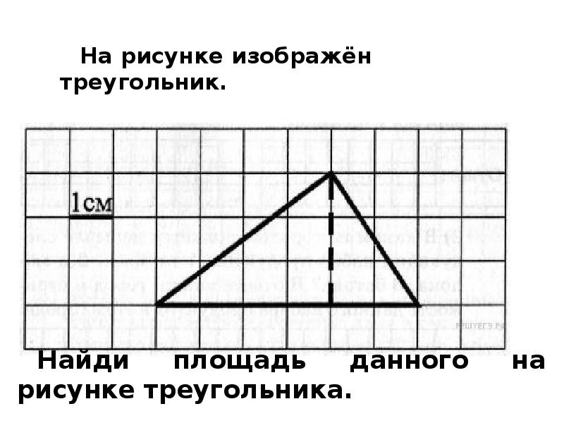 Найдите площадь треугольника изображенного на рисунке