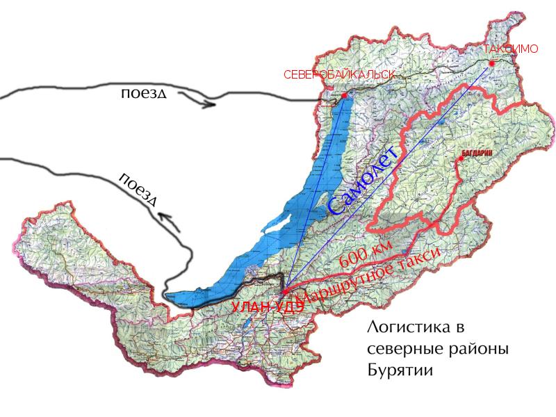 Карта баунтовского эвенкийского района