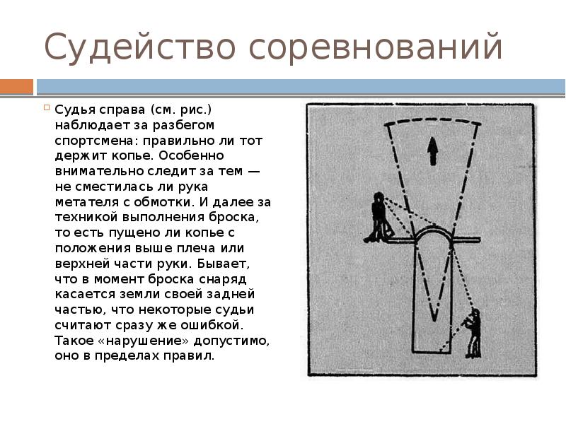 Соревнования по метанию мяча проводятся в специально размеченном коридоре шириной