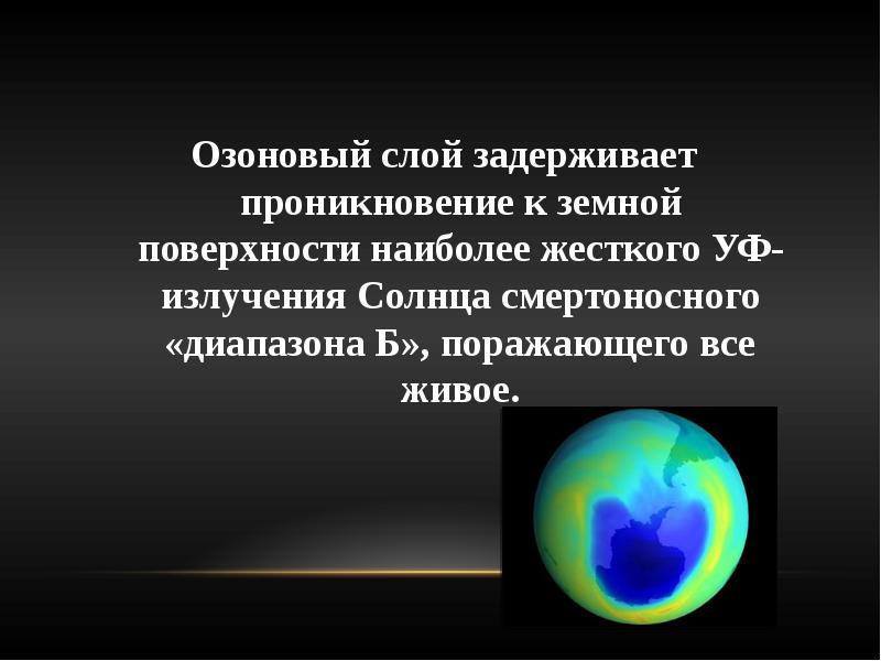 Разрушение озонового слоя презентация по биологии