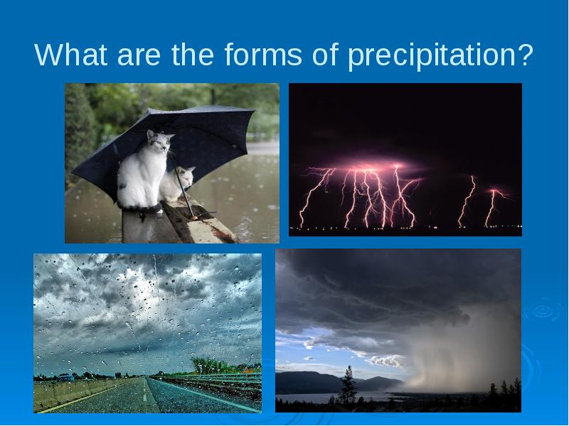 What are the forms of precipitation? What are the forms of precipitation?