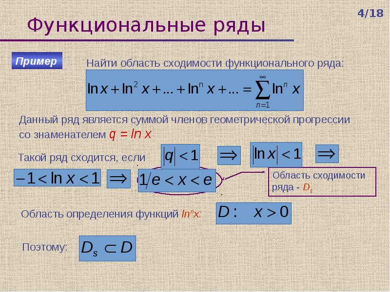 Функциональные ряды презентация