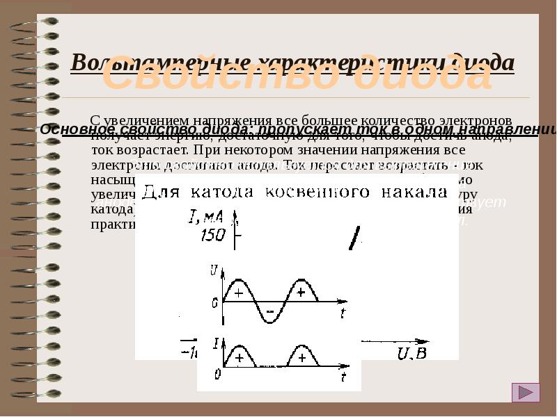 Вольтамперные характеристики диода
С увеличением напряжения все Вольтамперные характеристики диода
С увеличением напряжения все