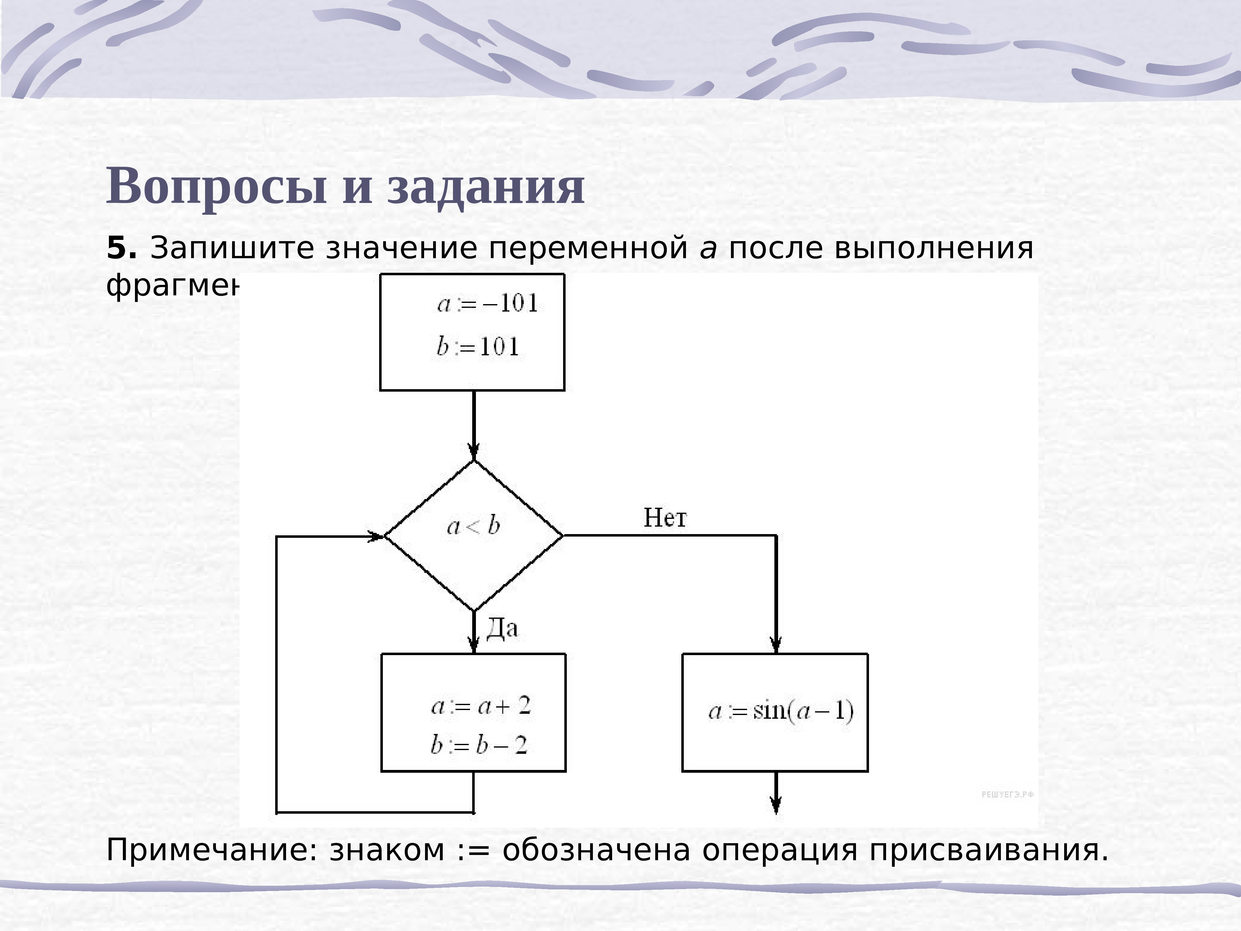 Алгоритм фрагмента. Блок-схема алгоритма присваивание. Блок-схема присваивания переменной. Запишите значение переменной а после выполнения фрагмента алгоритма. Блок схема выполнение операции.