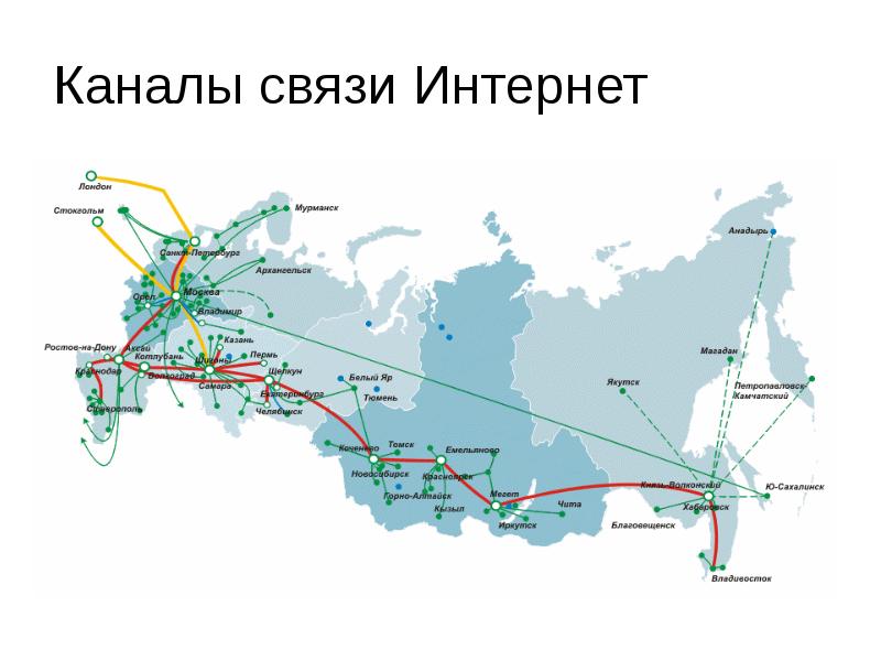 Карта магистралей интернета