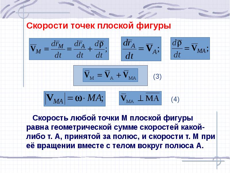 Скорость точки. Скорость точек плоской фигуры. Определение скоростей точек плоской фигуры. Как связаны скорости точек плоской фигуры. Как определить скорость любой точки плоской фигуры?.