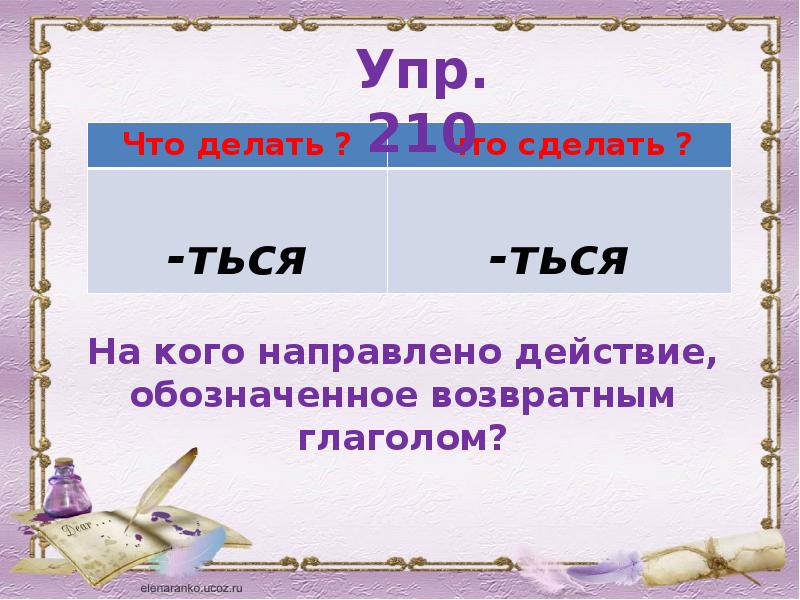 Что такое возвратные глаголы 4 класс презентация