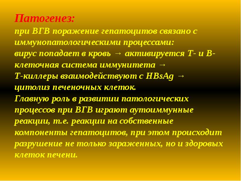 Патогенез: при ВГВ поражение гепатоцитов связано с иммунопатологическими процессами: вирус Патогенез: при ВГВ поражение гепатоцитов связано с иммунопатологическими процессами: вирус