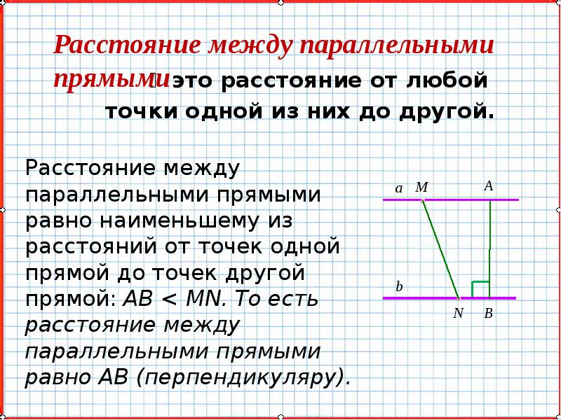 Найди расстояние между двумя параллельными. Расстояние между параллельными прямыми. Расстояние от точки до прямой расстояние между параллельными прямыми. Расстояние между двумя параллельными прямыми. Расстояние между параллельными прямыми равно.