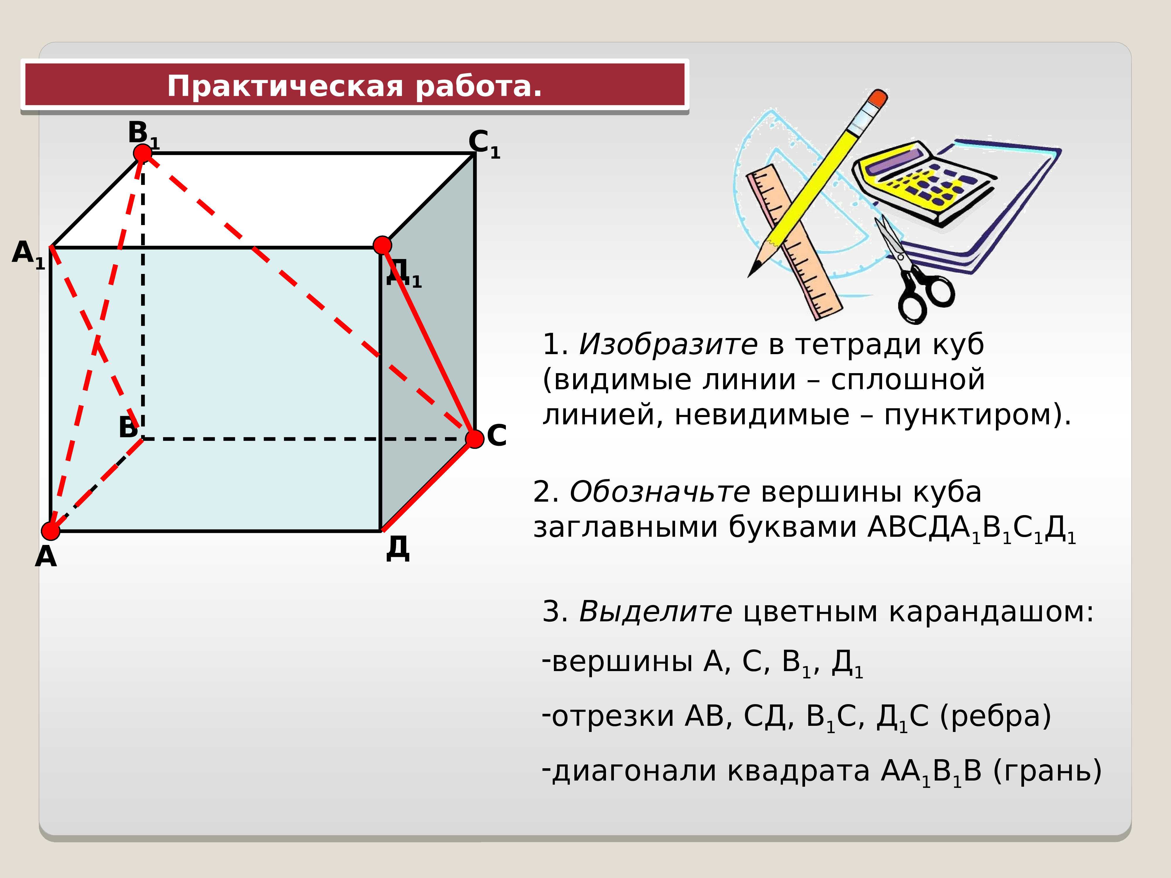 Куб видимые и невидимые грани