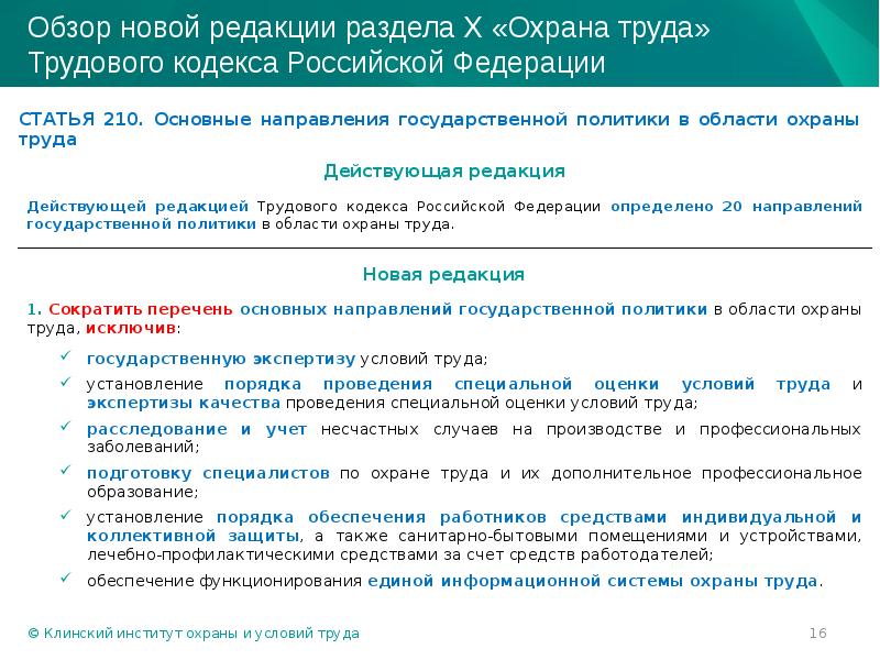 Стать 210. Направления государственной политики в области охраны труда ст. 210. Основные направления государственной политики в области охраны 210. Основные направления государственной политики в сфере охраны земель. Основные изменения тезисы в разделе x 