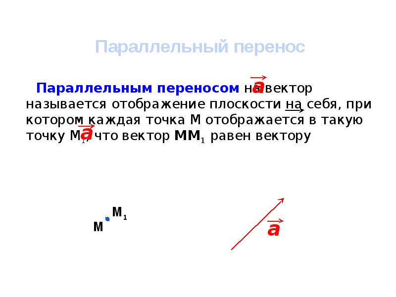 Переносе 8. Перенос плоскости на себя. Векторный перенос. Какое отображение плоскости называется параллельным переносом. Презентация по параллельному переносу.