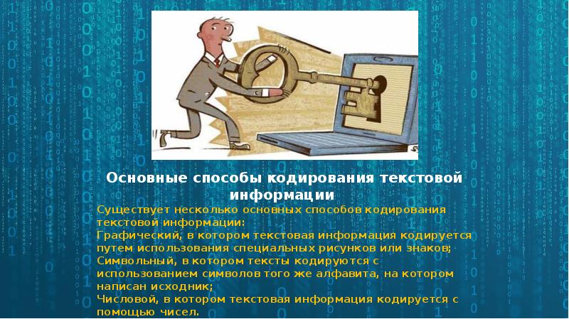 Кодирование текстовых данных презентация