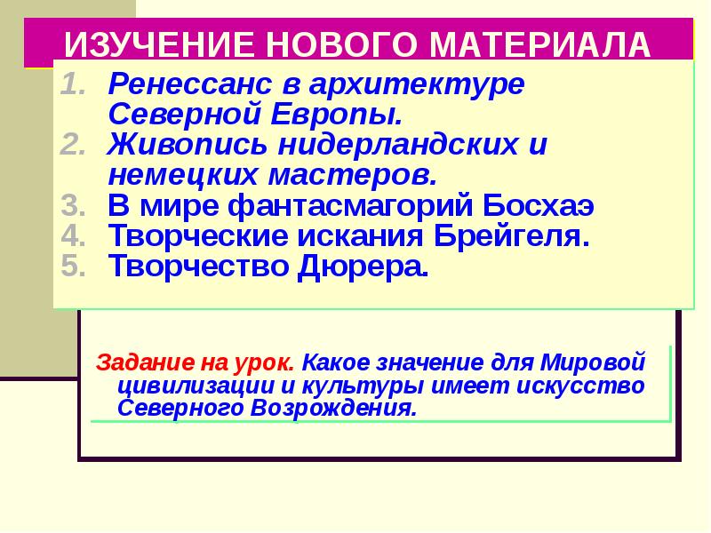 Искусство северного возрождения презентация 10 класс