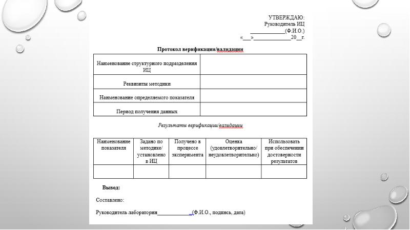 Протокол верификации образец