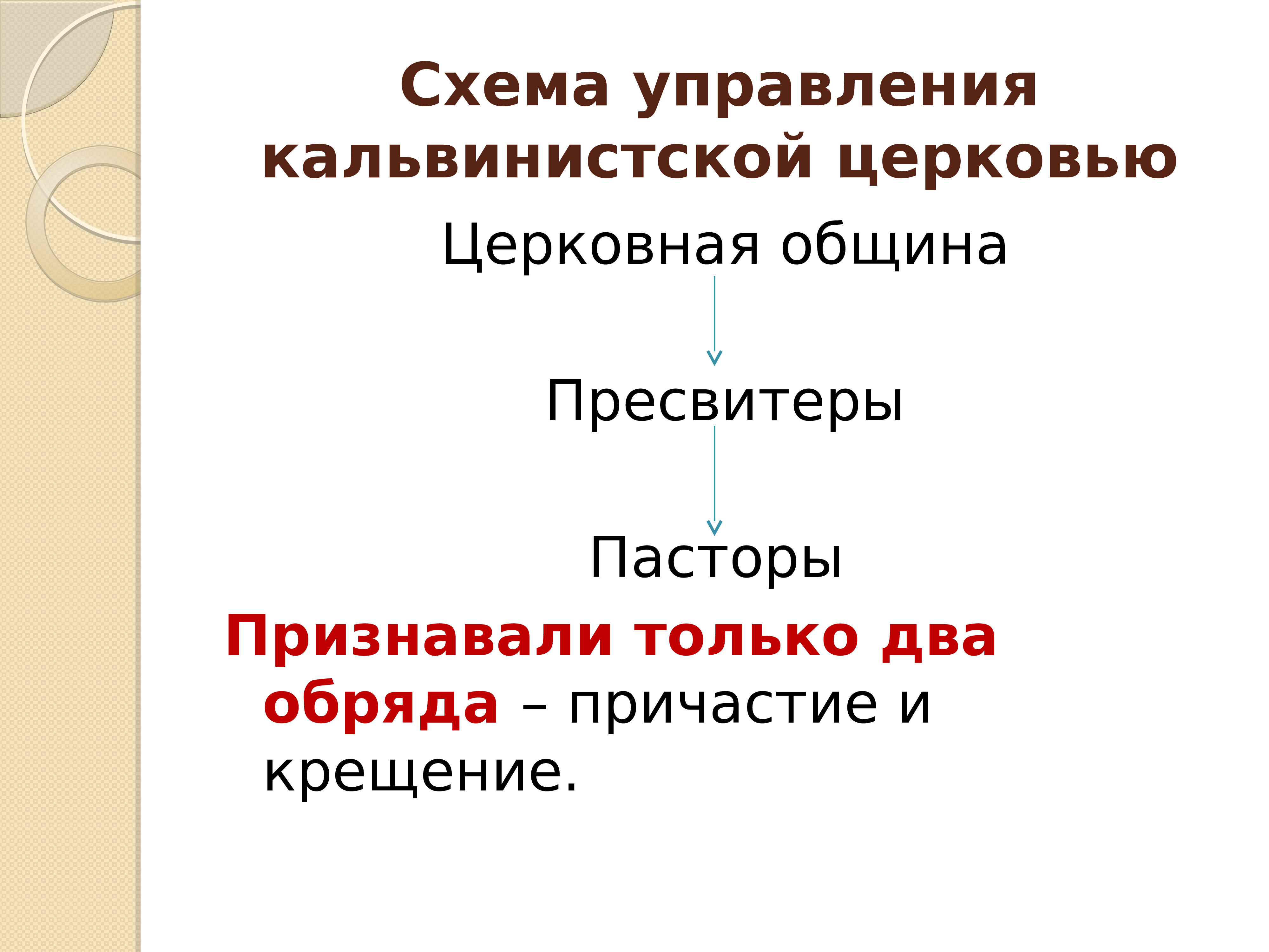 Один из обрядов признаваемый кальвинистской церковью