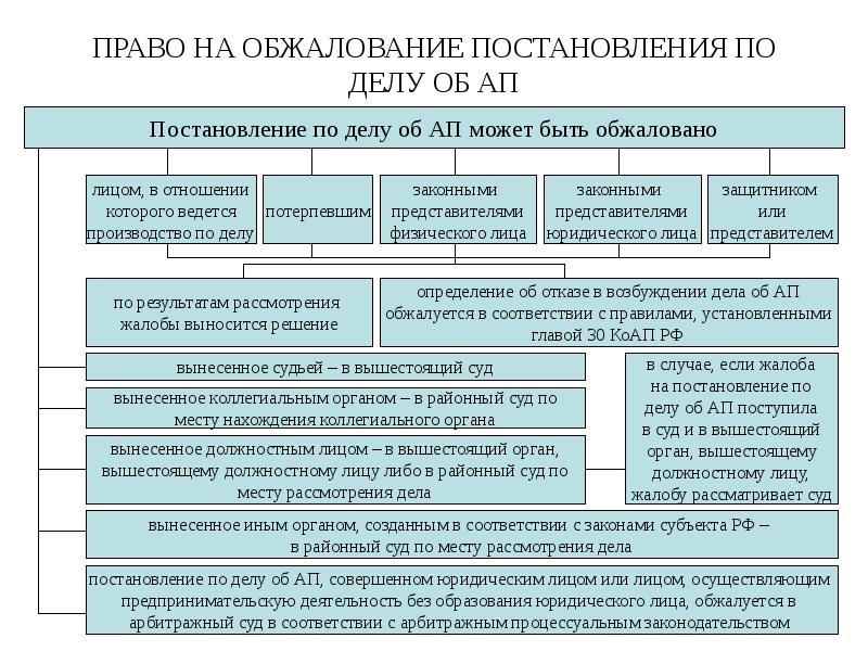 ПРАВО НА ОБЖАЛОВАНИЕ ПОСТАНОВЛЕНИЯ ПО ДЕЛУ ОБ АП