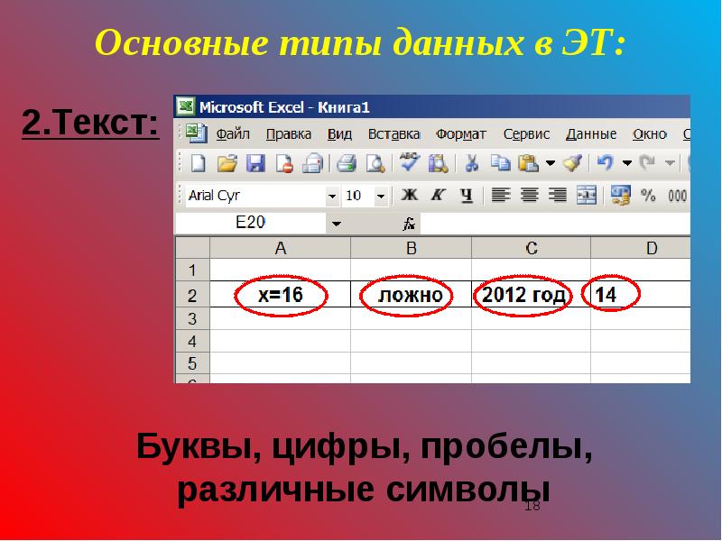 Возможности динамических электронных таблиц математическая обработка числовых данных презентация