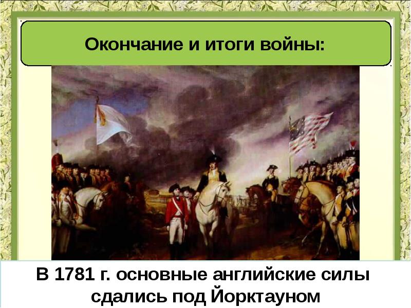 Война за независимость в сша презентация