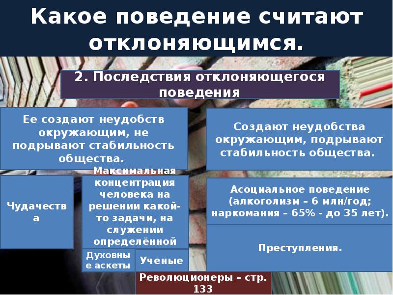 В некоторых случаях обычаи и традиции могут закреплять образцы негативного отклоняющегося поведения