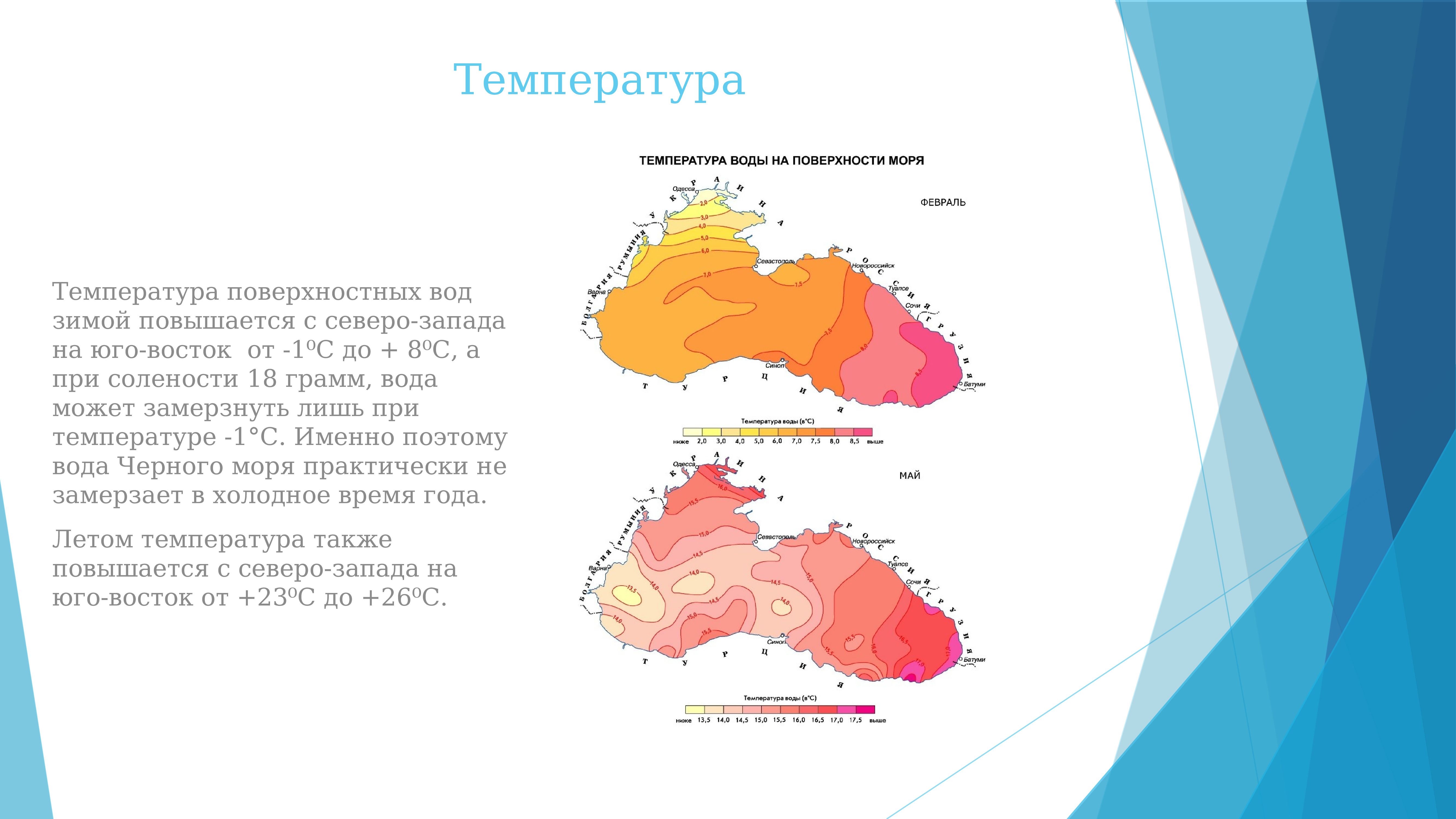 Какая температура в черном море. Температура поверхностных вод черного моря. Распределение температуры поверхностных вод черного моря. Чёрное море температура воды летом и зимой. Температура воды в черном море.