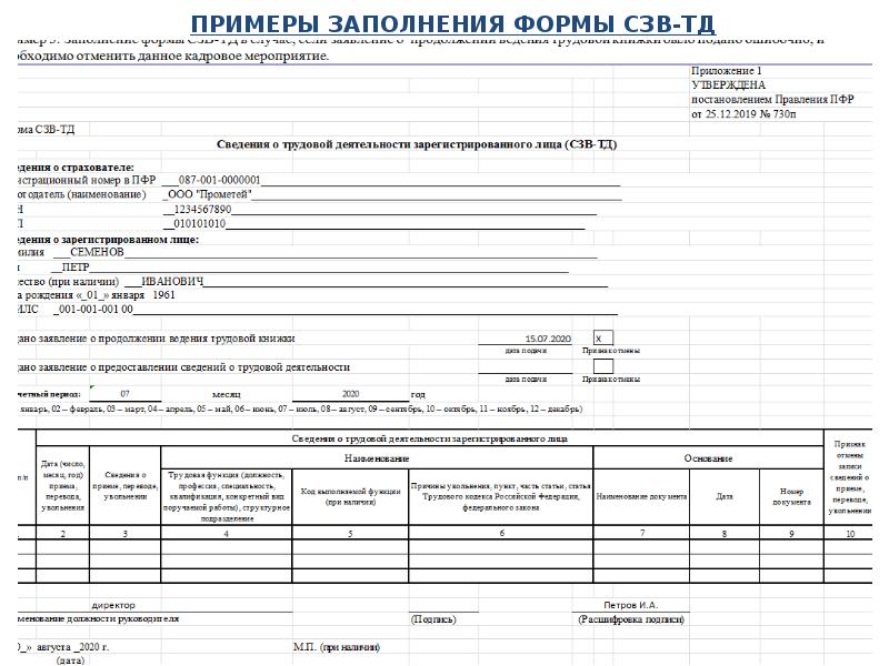 Ведение сведений. СВЗ ТД переименование организации.