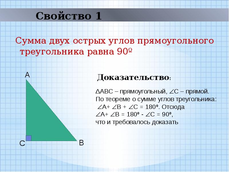 Два острых угла прямоугольного